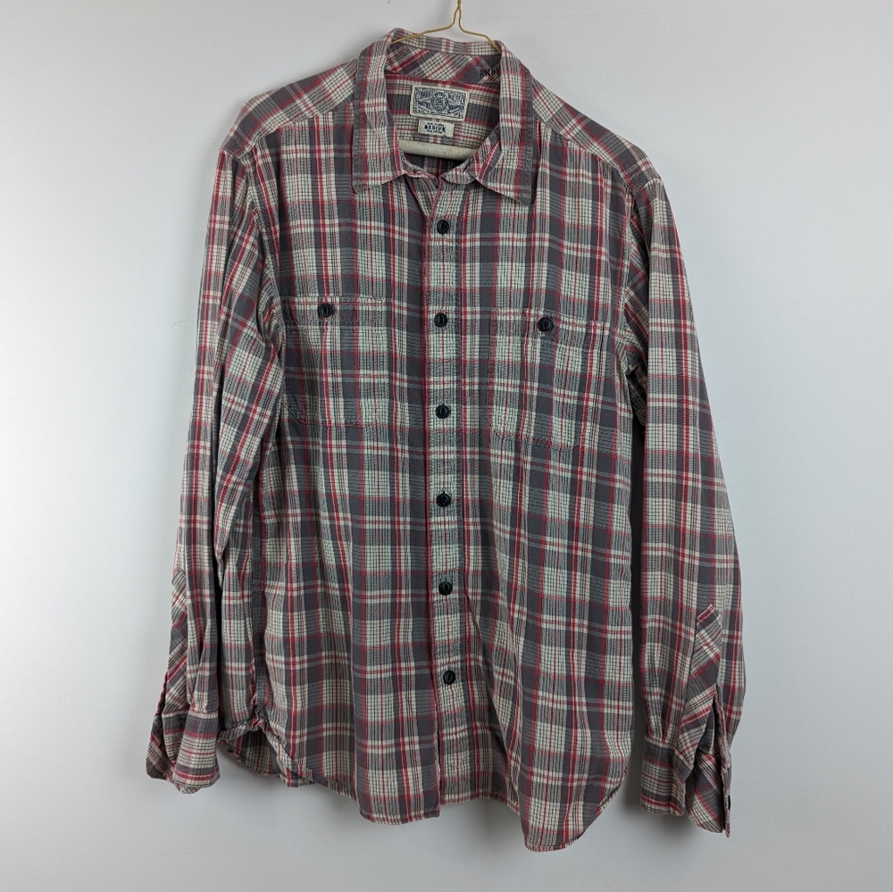 Lucky Brand Soft Cotton Plaid Button Up Shirt - Medium